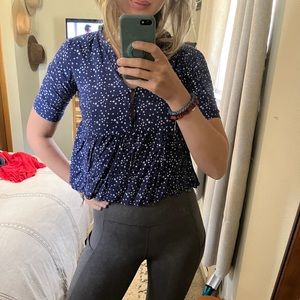 Navy blue- star print blouse